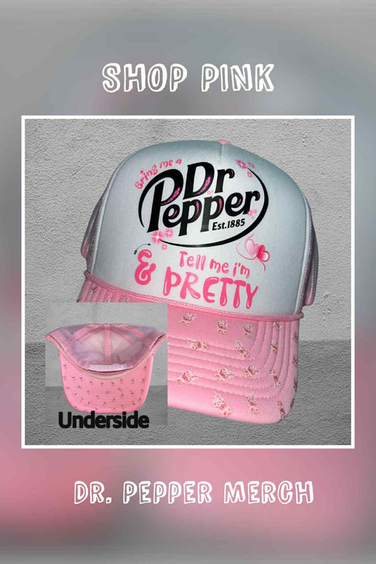 DrPepper Merch, Pink Aesthetic, Sassy Style, Trendy Trucker Caps